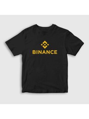 Presmono Unisex Çocuk Siyah Logo V2 Binance Bitcoin T-Shirt