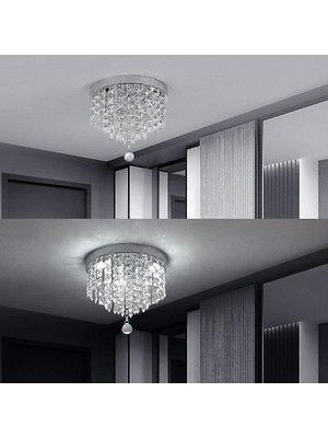 SLD Lambalar Kristal Ch Elier Modern LED Tavan Işık Gömme Montaj Paslanmaz Çelik Fikstür 966; 250MM Boncuklu