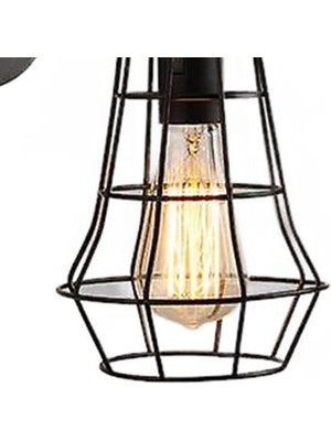 SLD LED Duvar Işık Retro Loft Endüstriyel Duvar Lambası Siyah E27 Vintage Aplikler Duvar Lambası Endüstriyel Aydınlatma Armatürü Kapalı (A)