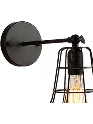 SLD LED Duvar Işık Retro Loft Endüstriyel Duvar Lambası Siyah E27 Vintage Aplikler Duvar Lambası Endüstriyel Aydınlatma Armatürü Kapalı (A)