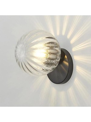 SLD Nordic LED Duvar Ay Lambası Demir Modern Dekoratif Merdiven LED Işık Ev Başucu Yuvarlak Cam Duvar Işıkları Ahşap Aplike Murale E27 (I)