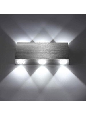 SLD Yıldırım Modern Alüminyum 6 LED Duvar Işıkları Oturma Odası Yatak Odası Koridor Için Işık Up Işık, Soğuk Beyaz