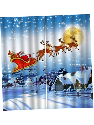 40X55INCH Noel Noel Perdeleri Çocuk Odası Su Geçirmez 2 Şanslar Drapes Noel(Yurt Dışından)