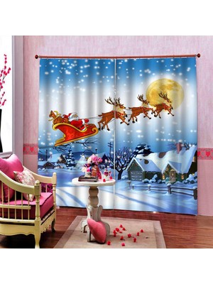 40X55INCH Noel Noel Perdeleri Çocuk Odası Su Geçirmez 2 Şanslar Drapes Noel(Yurt Dışından)