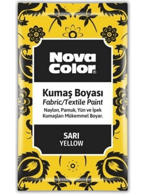 Sarı Kumaş Boyası Toz 12 gr 1 Adet Nova Color Toz Kumaş Boyası Sarı Kot Pantalon Gömlek Tişört Tekstil Kumaş Boyası 1 Adet