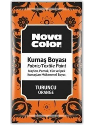 Turuncu Kumaş Boyası Toz 12 gr 1 Adet Nova Color Toz Kumaş Boyası Turuncu Kot Pantalon Gömlek Tişört Tekstil Kumaş Boyası 1 Adet
