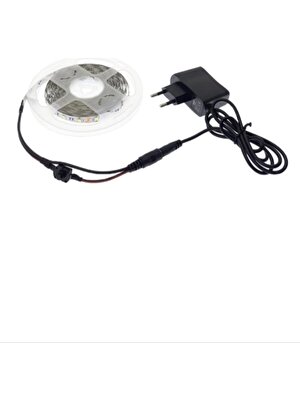 Orion Led 3 Çipli Beyaz Şerit LED 5 Metre + 12V Adaptör Tak Çalıştır