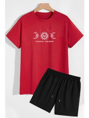Trendypassion Evren Temalı Şort T-Shirt Eşofman Takımı