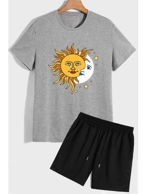 Trendypassion Evren Temalı Şort T-Shirt Eşofman Takımı