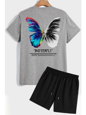 Trendypassion Butterfly Sırt Baskılı Şort T-Shirt Eşofman Takımı