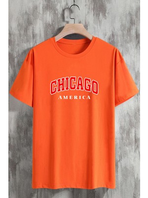 Chicago America Baskılı Tshirt