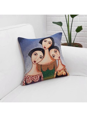 Körfez Kırlent Goblen Dokuma Kırlent Kılıfı 43 x 43 Cm