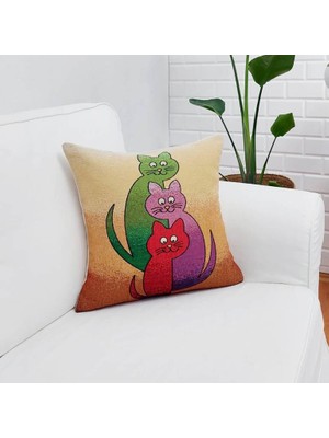 Körfez Kırlent Goblen Dokuma Kırlent Kılıfı 43 x 43 Cm