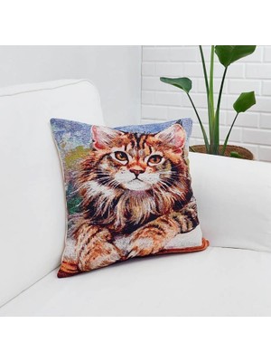 Körfez Kırlent Goblen Dokuma Kırlent Kılıfı 43 x 43 Cm