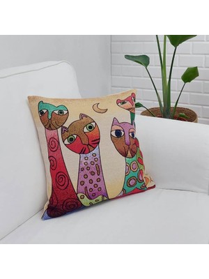 Körfez Kırlent Goblen Dokuma Kırlent Kılıfı 43 x 43 Cm
