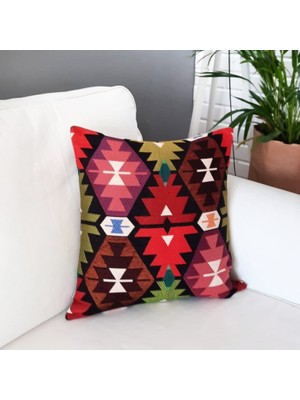 Körfez Kırlent Goblen Dokuma Kırlent Kılıfı Anadolu Motifli 43 x 43 Cm