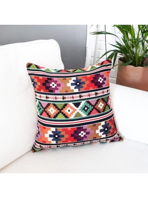 Körfez Kırlent Goblen Dokuma Kırlent Kılıfı Göçebe Motifli 43 x 43 Cm