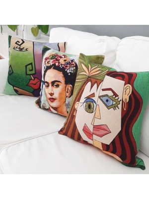 Körfez Kırlent Goblen Dokuma Kırlent Kılıfı 3'lü Kombin Set
