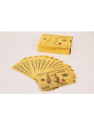 Hd Marketim Iskambil Kağıdı Dolar Poker Oyun Kartları Su Geçirmez Plastik Altın Folyo Havuz Oyun Kartı