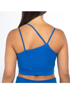 Wiawi Kadın Ince Askılı Spor Sütyeni Atlet Esnek Crop Top - Eternity Mavi