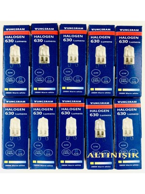 Tungsram 10ADET 220V 42W G9 Halojen Avize Aplik Ampul