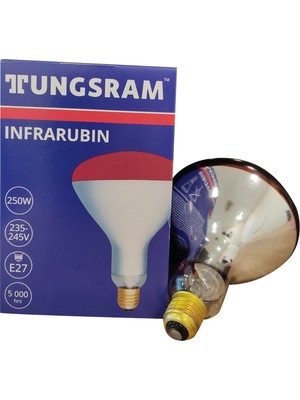 Tungsram 250W E27 Infrared Ampul Kırmızı Işık