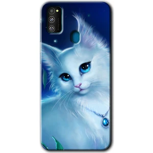 Bera Aksesuar Samsung Galaxy M21 Kılıf Hd Desen Baskılı Arka Kapak - Cat Glance