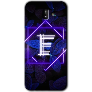Bera Aksesuar Samsung Galaxy J6 Plus Kılıf Hd Desen Baskılı Arka Kapak - Dark Neon Yaprak E Harfi