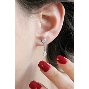 Argentum Concept 925 Ayar Gümüş Sallantılı Damla Zirkon Küpe - 12104401