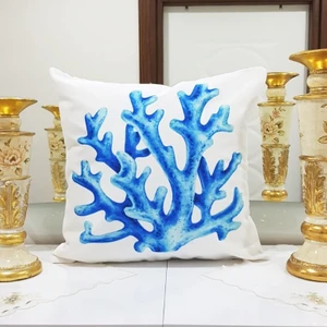 Körfez Kırlent Marin Mercan Desenli Kırlent Kılıfı 43X43CM