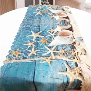 Körfez Kırlent Marin Desenli Dekoratif Runner Örtü 40X140CM