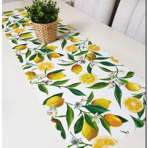 Körfez Kırlent Limon Ağacı Dekoratif Runner Örtü 40X140CM