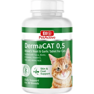 Bio Pet Active Dermacat 0.5 Probiotik Bira Mayalı Sarımsaklı Kedi Vitamini 150 Tablet 75GR