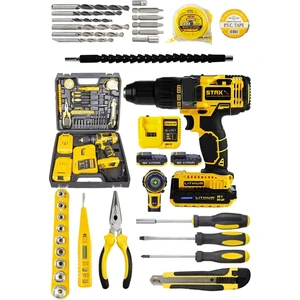 Staxx Power 58V 8AH Titanyum Motorlu Lion Batarya Turbo Şarjlı Çift Akülü Darbeli Matkap + Full Tamir Seti