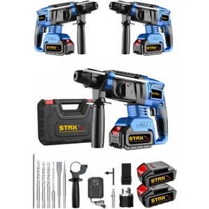 Staxx Power AKT214A Kömürsüz Brushless Motorlu 21V 4AH 5j Akülü Kırıcı Delici Metal Dişli + Set Hediyeli