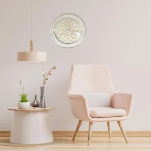 Hediye Kesesi Antik Krem Eskitme Duvar Saati 57 cm HK205