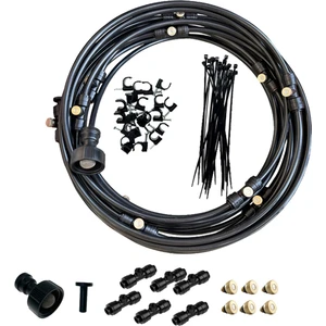 Veranda Misters Su Sprey Sundurma Arka Bahçesi Misting Soğutma Sistemi Kiti Siyah 6m 56PIECES (Yurt Dışından)