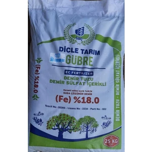 Arteras&riseherb Gübre-Demir Tuzu/demir Sülfat Içerikli (Kara Boya)-25 kg