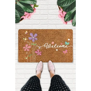 Uygur Home Daisy Welcome Temalı Coco Görünümlü Dekoratif Dış Kapı Önü ve Iç Mekan Paspası