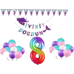 Best Parti Deniz Kızı 8 Yaş Doğum Günü Parti Seti