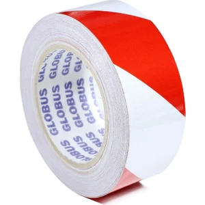 Globus Reflektörlü Reflektif Fosforlu Şerit Bant Ikaz Bandı Kırmızı-Beyaz (3 Metre)