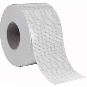Reflektörlü Reflektif Fosforlu Şerit Bant Reflek Ikaz Bandı 10 cm Beyaz-10 Metre