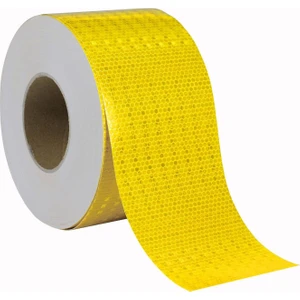 Reflektörlü Reflektif Fosforlu Şerit Bant Reflek Ikaz Bandı 10 cm Sarı-10 Metre