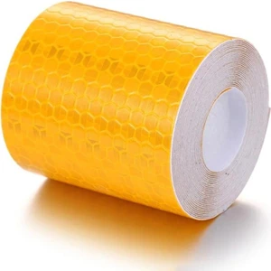 Tüvtürk Onaylı Reflektörlü Fosforlu Şerit Bant Reflek Ikaz Bandı Sarı-10 Metre