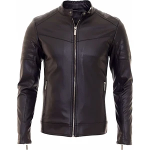 North Fashion NorthFashion Erkek Siyah Iç Cepli Slim Fit Deri Ceket