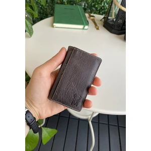 Orsa – Hakiki Deri Minimalist Kartlık Kompakt Kolay Taşınabilir Süper Slim Cüzdan, Kartvizitlik (Gri)