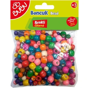 Bubu Ahşap Yuvarlak Boncuk Renkli Karışık