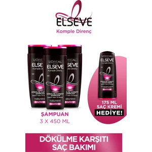 Saç Bakım Seti - Komple Direnç Bakım Şampuanı 450 Ml X3 & Saç Bakım Kremi 175 Ml