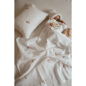 Tarkito Organic Goose Organik Müslin Battaniye 3'lü Set, 120X120CM Müslin Örtü, Yastık Kılıfı, Müslin Kese Çanta
