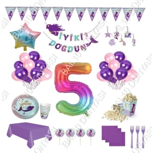Best Parti Deniz Kızı Teması Doğum Günü Seti 5 Yaş
